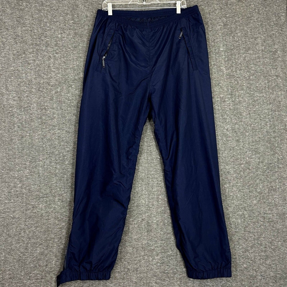 Vtg Eddie Bauer‎ Rain Pants Men's Medium Navy Waterproof Outdoor Seam Sealed